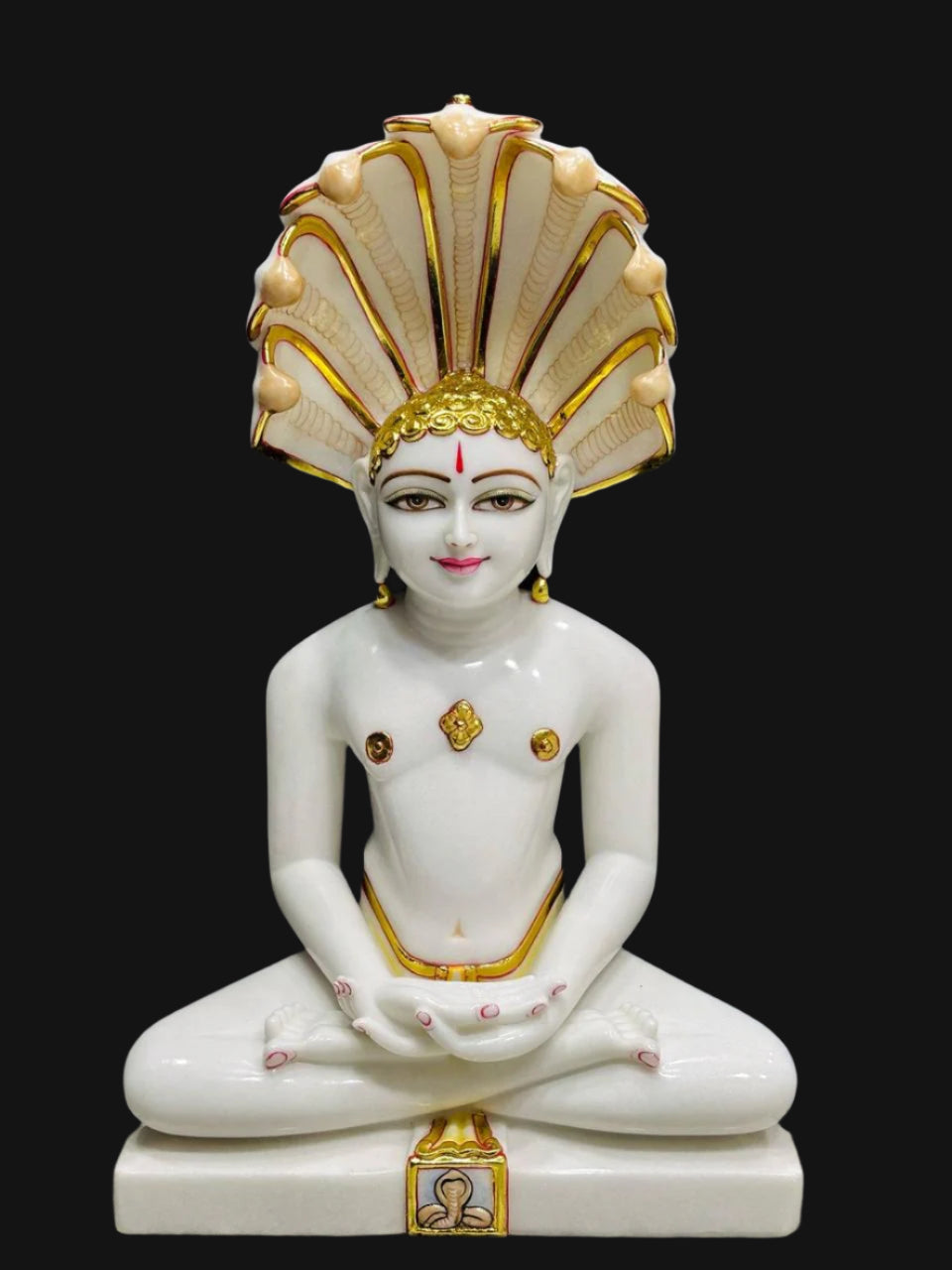 Mahaveer Jain White Marble Statue