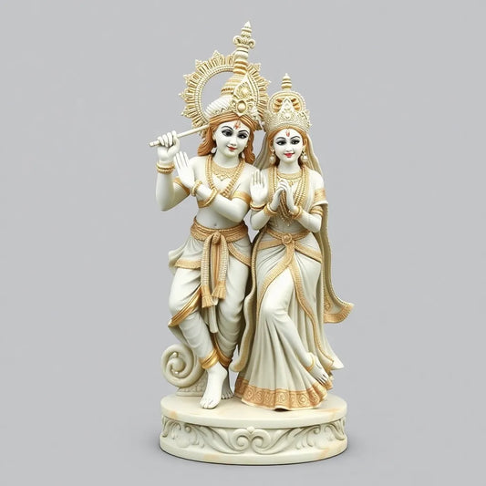 Radha Krishna Marble Statue