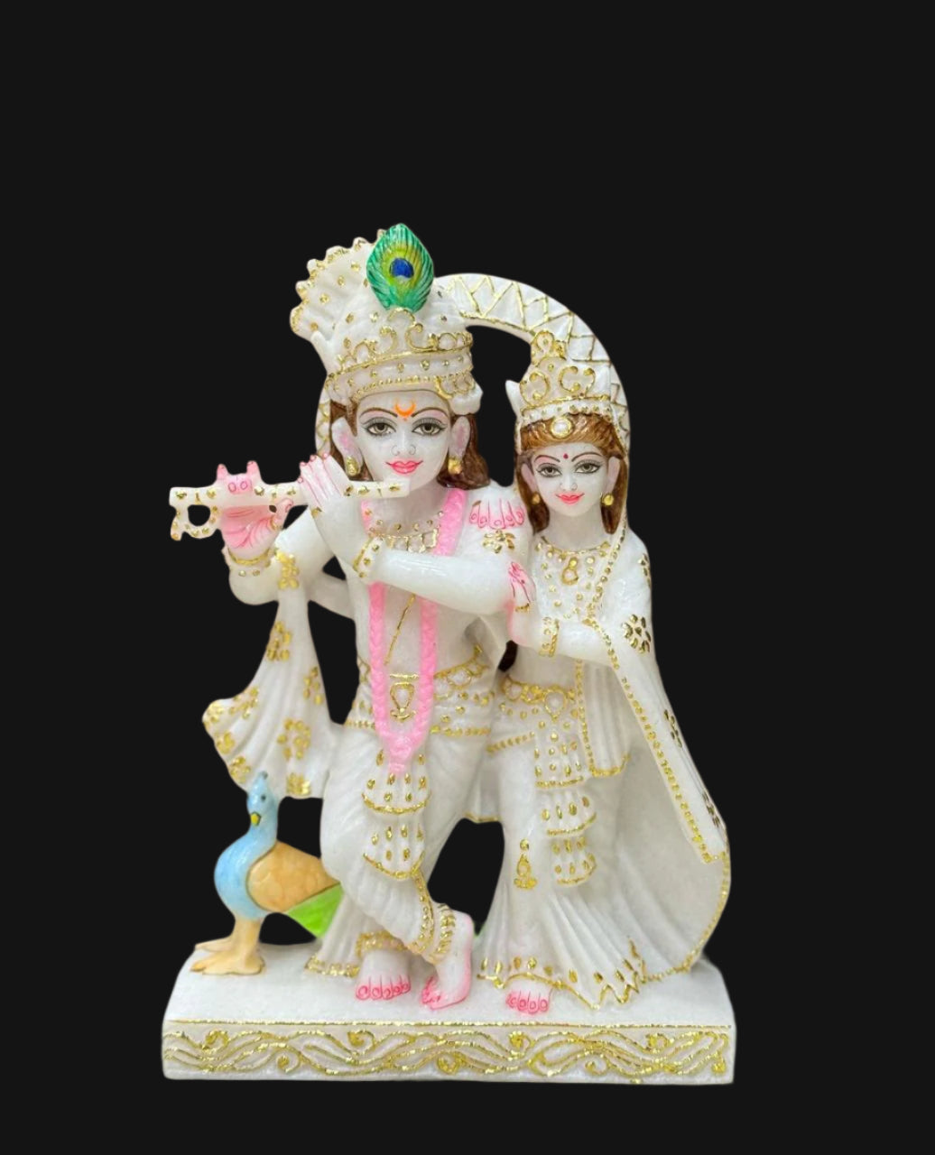 Radha-Krishna White Premium Marble Statue