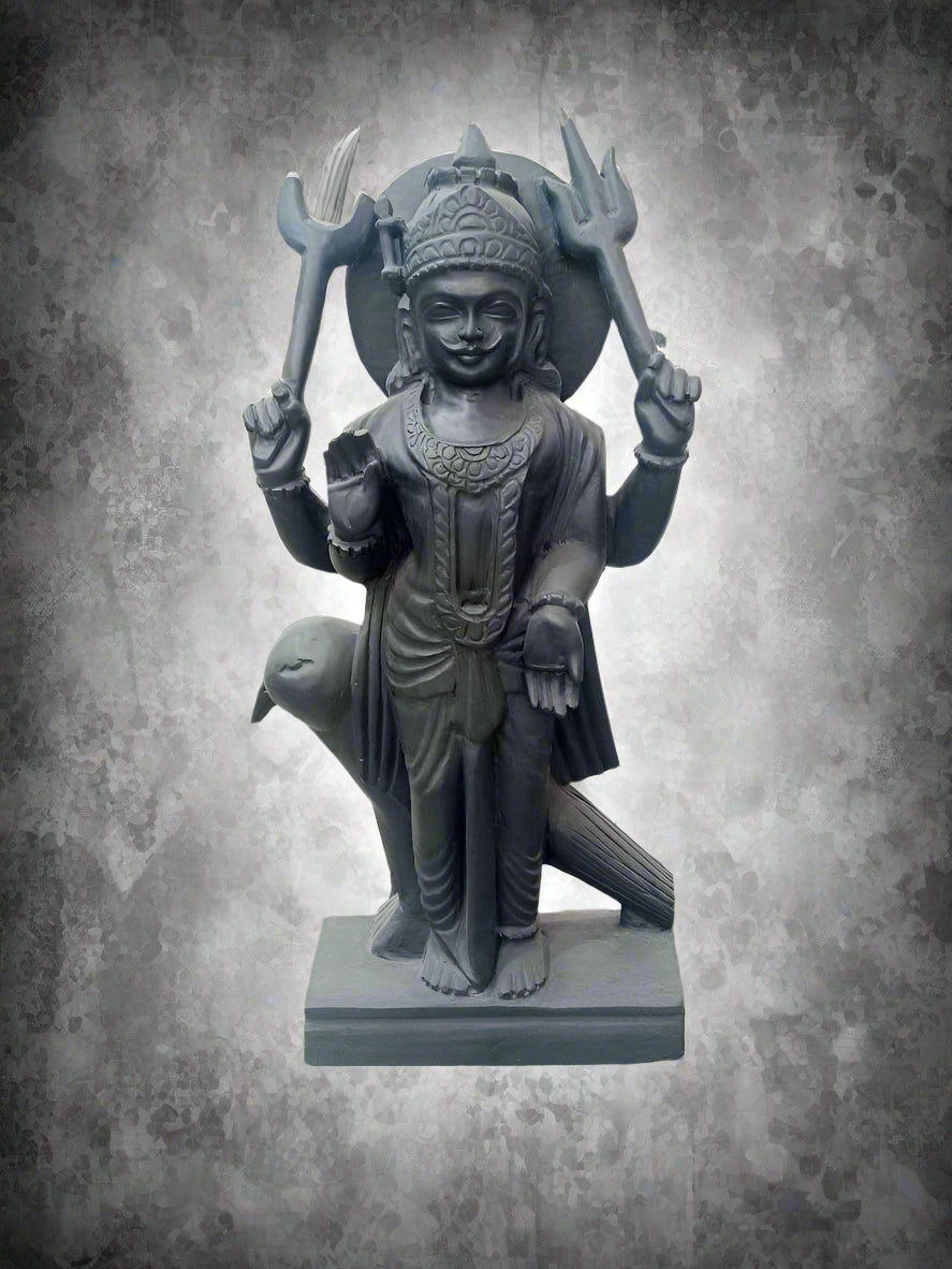 Sani Dev Standing Black Marble Statue