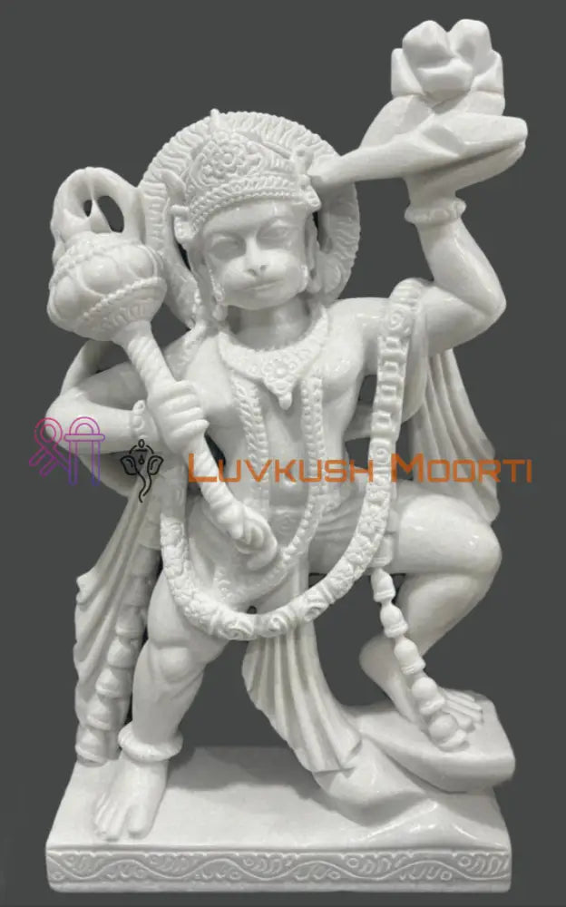 Lord Hanuman White Marble Statue Marble Moorti